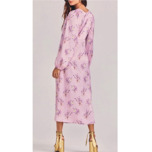 LoveShackFancy | $595 Kinnear Midi Dress in Ballet Slipper Pink, Size 4 - Picture 2 of 11
